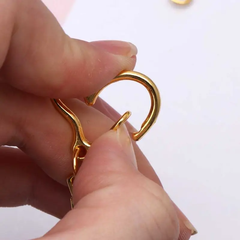 

10Pcs DIY Metal Heart Keychain Swivel Lobster Clasp Snap Hook Jewelry Findings