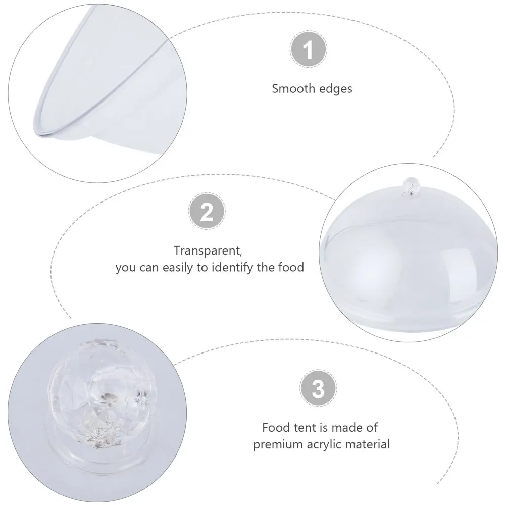 

1pc PC Acrylic Food Cover Tent Transparent Dust Cover Round Shape Pastry Cover (8 Inches)