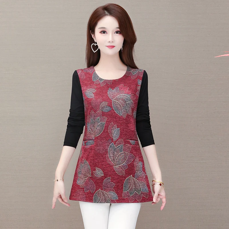 

floral Women vintage Blouses 2020 Fashion autumn long Sleeve patchwork Long Shirt Female Casual tops camisas mujer