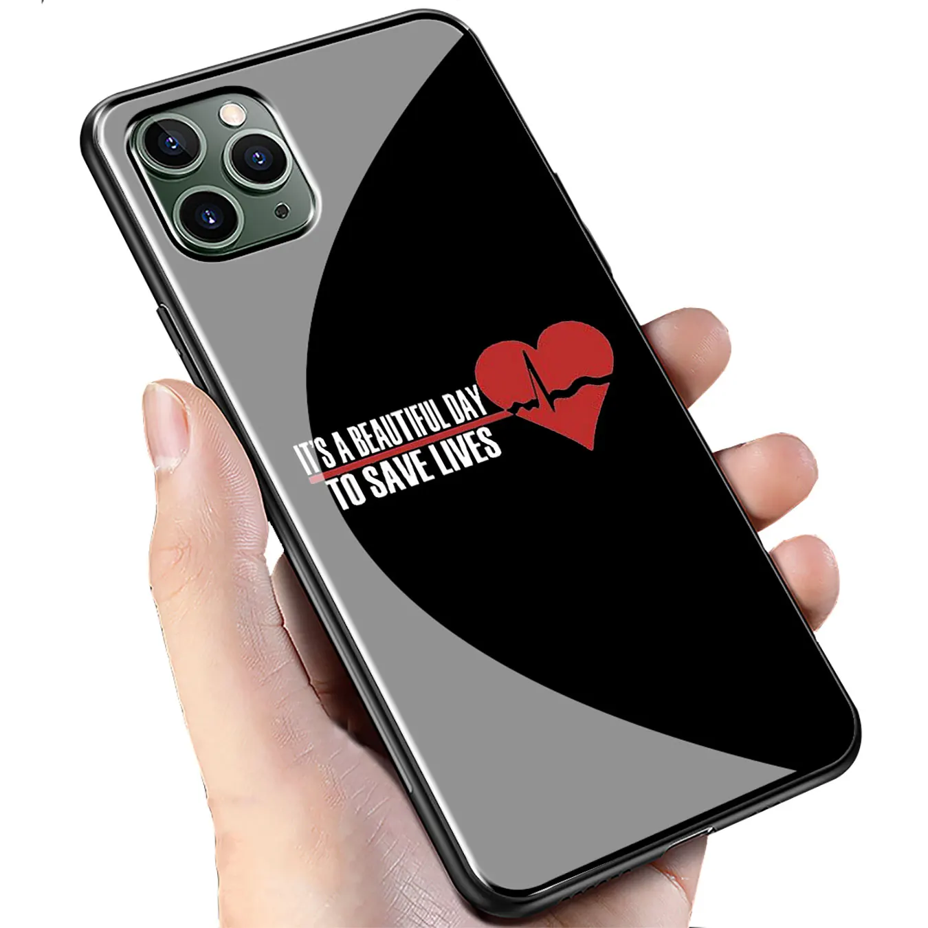 American TV Greys Anatomy Nurse doctor Pattern Tempered Glass Phone Case for iPhone 11 Pro XR X XS Max 6 6S 7 8 Plus 5 5S SE |
