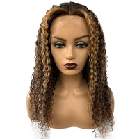 highlight lace front human hair wigs 13x1 hd 150 density wig brazilian deep wave glueless full wet and wavy curly human hair wig
