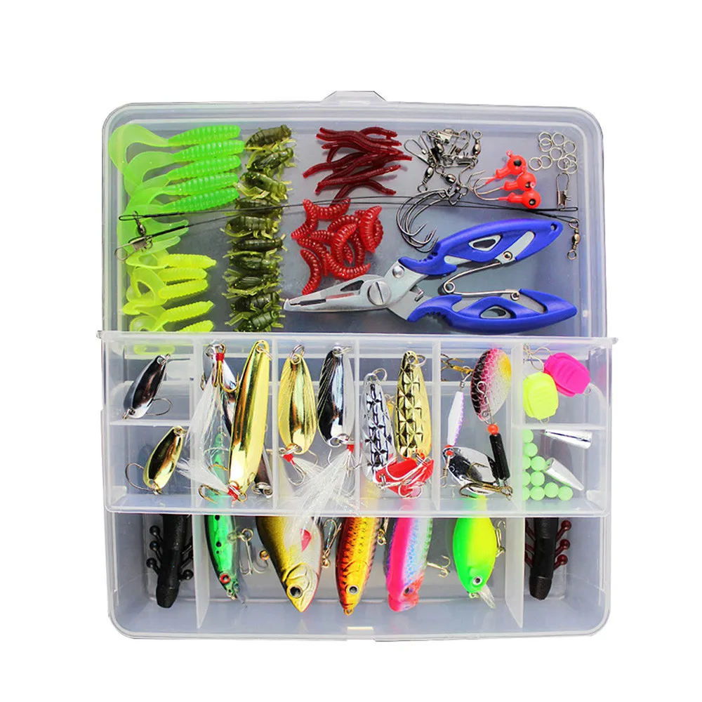 101 шт. набор приманки Спиннер Crankbait Minnow Popper VIB мягкая жесткая ложка Кривошип