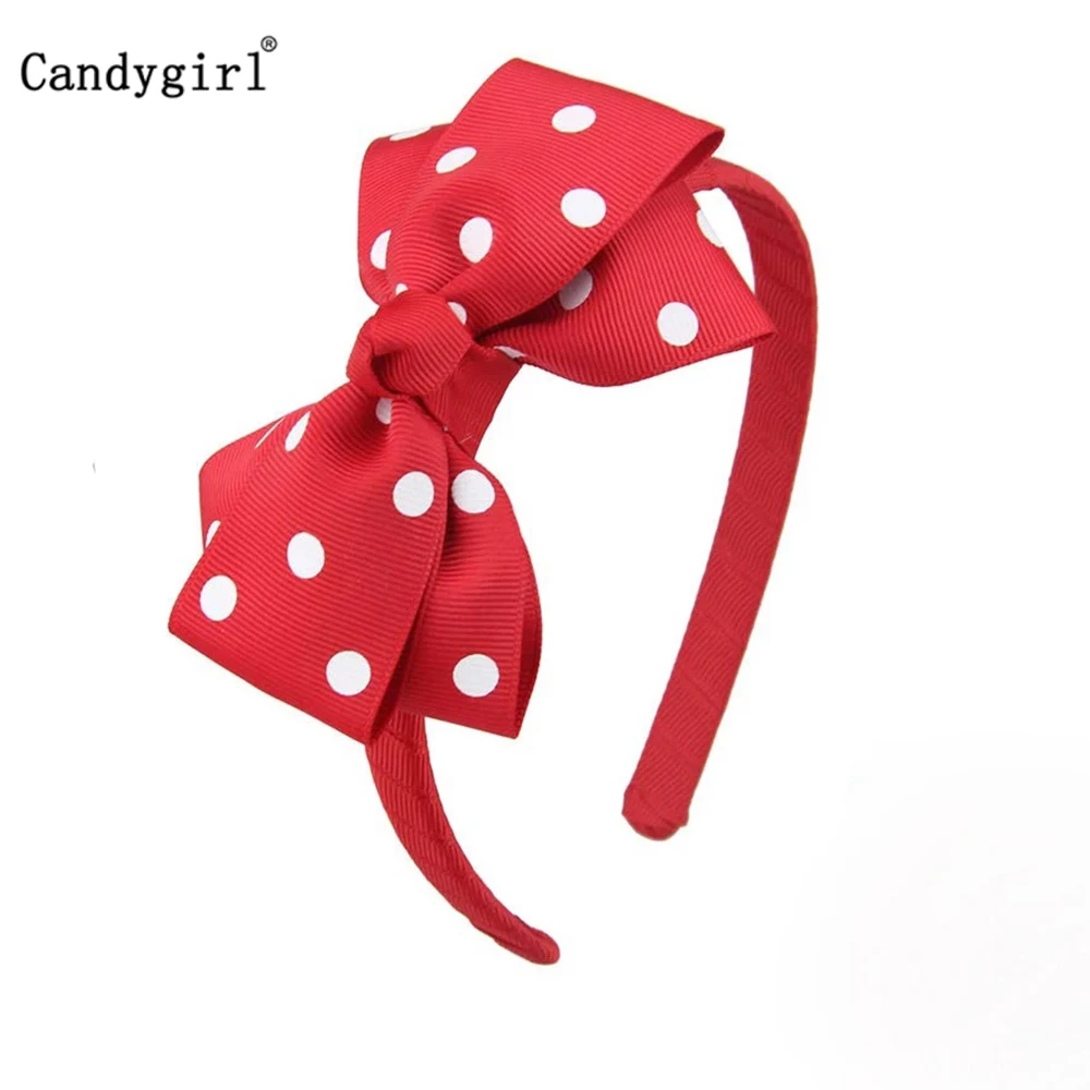 1 шт. лента на голову в горошек Grosgrain повязка для девочек с бант галстук женские