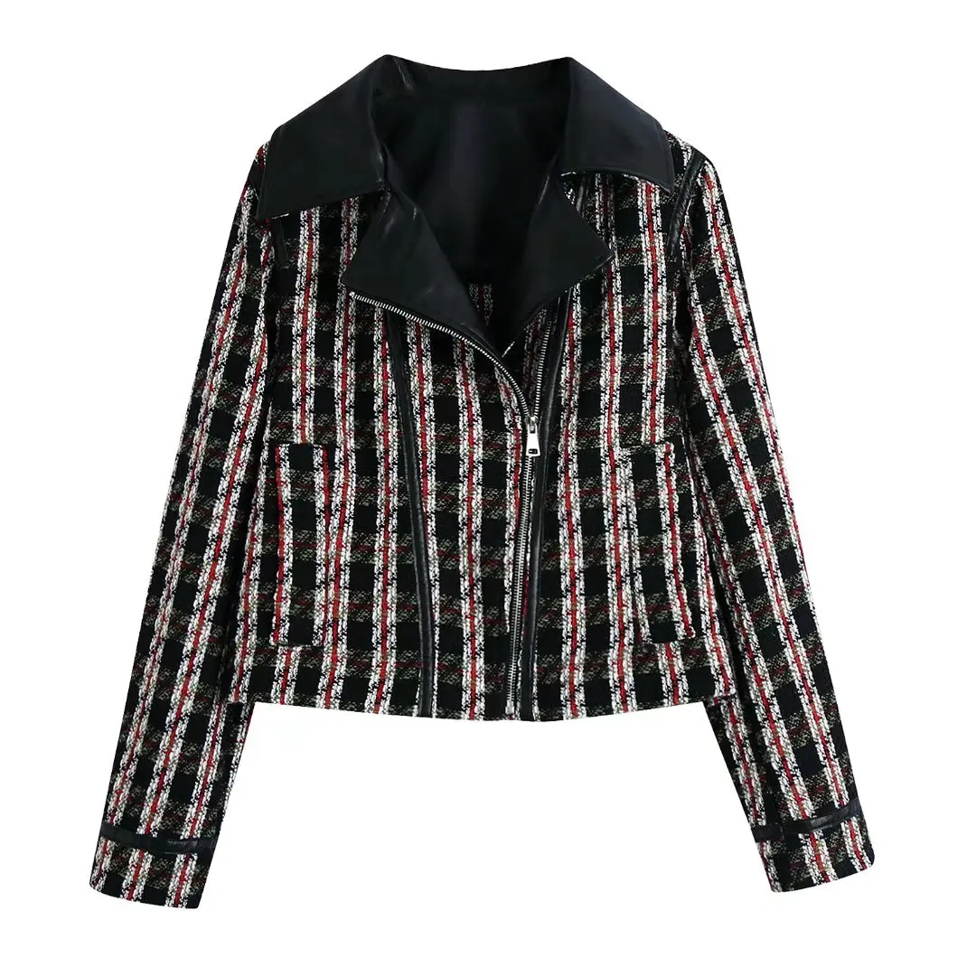 

Женская твидовая куртка с длинным рукавом, на молнии