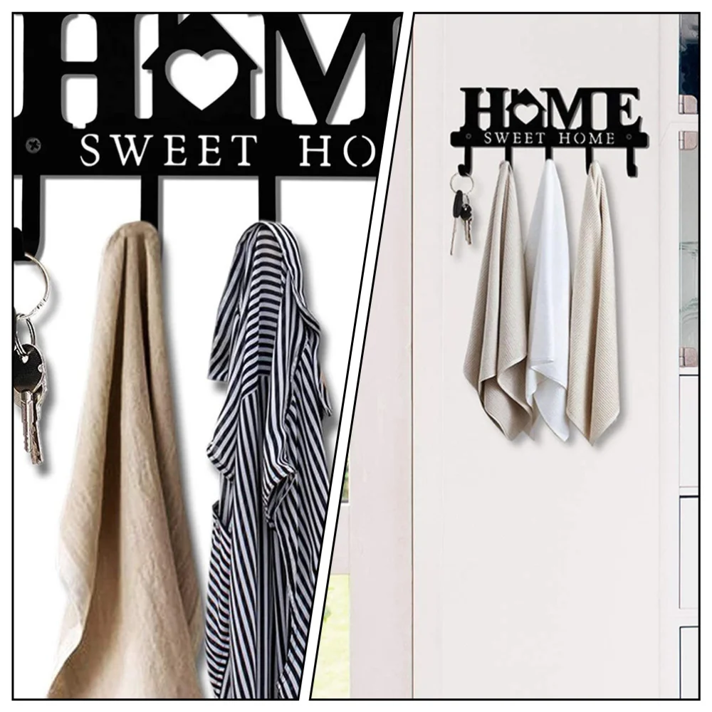 

1Pc Creative Storage Hook Home Wall Iron Art Sundries Organizing Hook (Black)