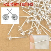 fast shipping wholesale 10pcs lot 925 sterling silver stud earrings pin korean earrings findings factory cheap price