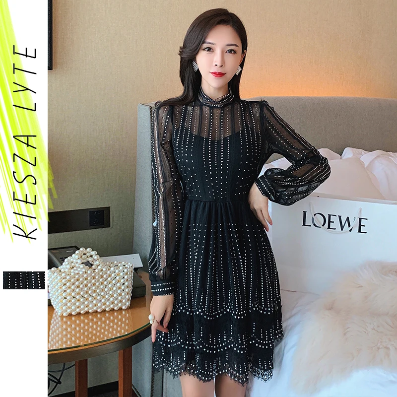 Элегантный Платье черного цвета элегантные Для женщин люксовая обувь Обувь