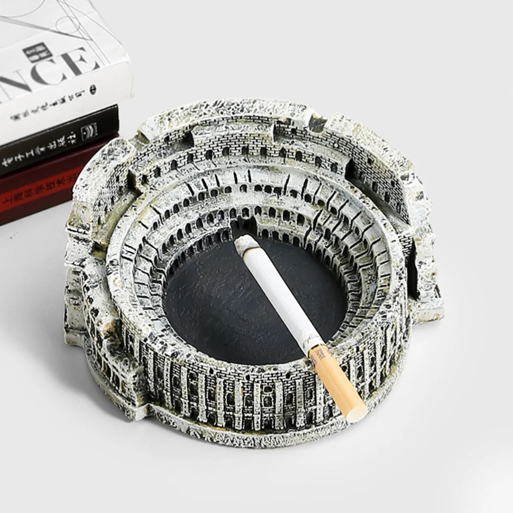 

1PC Vintage Roman Colosseum Ashtray Decorative Household Ashtray Resin Ashtray