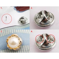 new 6pcs buttons brooch girls imitation pearl anti burnout brooches pins shirt decoration korean accessories jewelry brooches