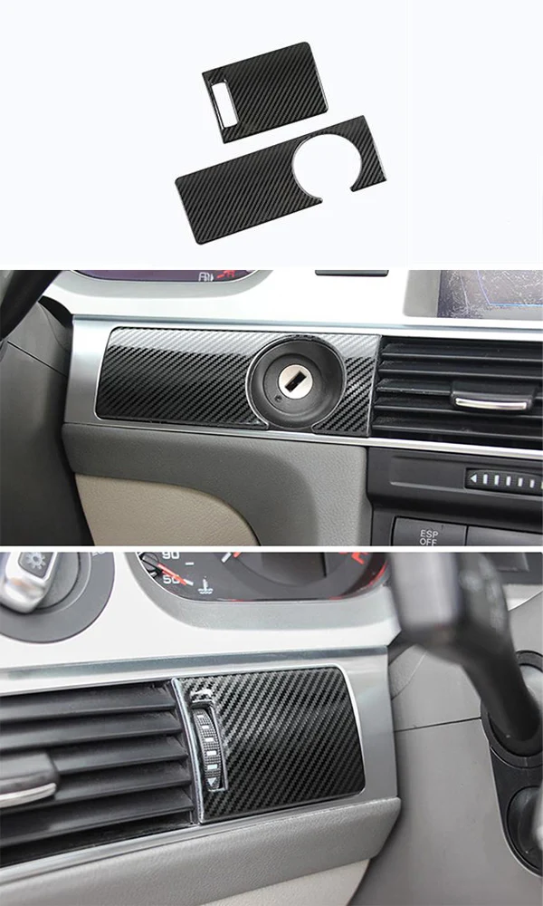 Carbon fiber Car Styling For Audi A6 C5 C6 Dashboard Keyhole Decorative Frame Air Vents Panel Covers Carbon Fiber Stickers Trim Accessories - Название цвета: Carbon fiber
