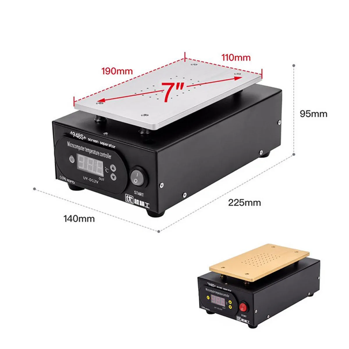 7 inch lcd touch screen separator machine kit for iphone separator screen repair machine build in vacuum pump 220v eu plug free global shipping