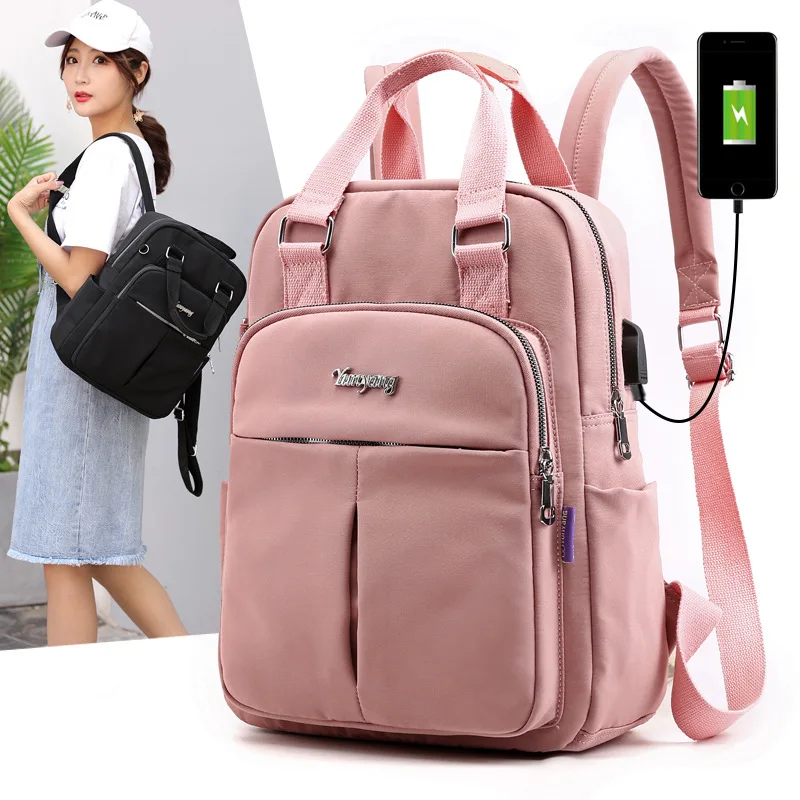 

New Style Casual Shoulder Backpack-WOMEN'S USB Charging Backpack Computer Bag Large Capacity College Style Travel Backpack
