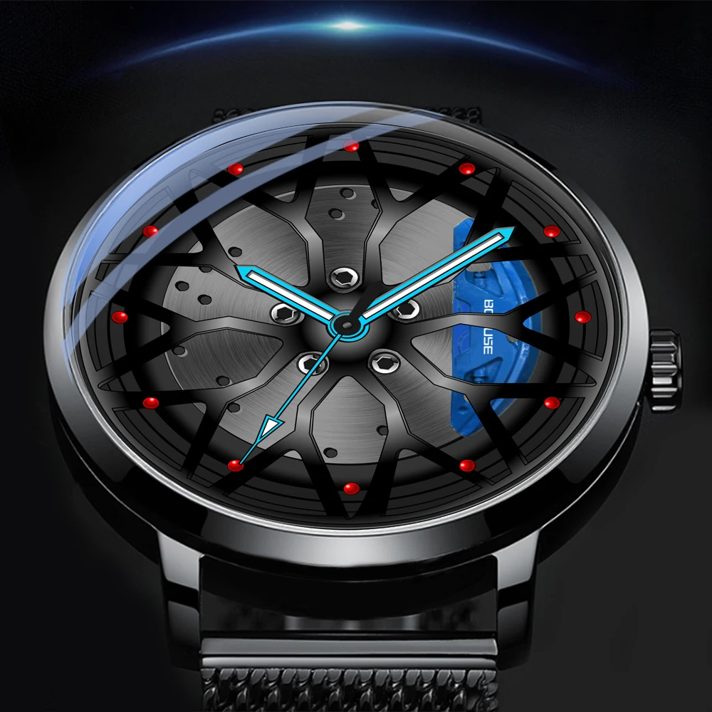 

Часы наручные мужские кварцевые с сетчатым браслетом из нержавеющей стали