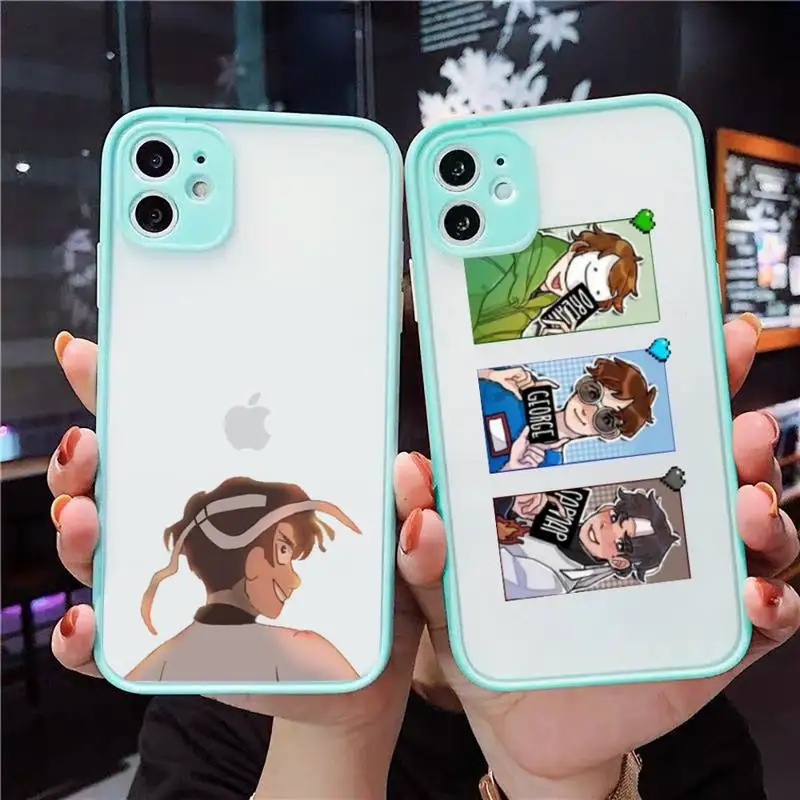 

dream smp Phone Case Clear Funda matte transparent For blue iPhone 7 8 x xs xr 11 12 pro plus max mini