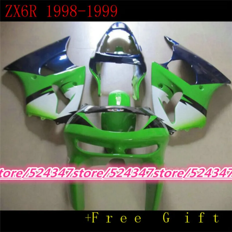 

Fairings 100% NEW fairing blue black NEW fairings for KAWASAKI Ninja ZX-6R 98-99 ZX 6R 1998-1999 ZX6R 98 99 ZX 6R 1998 1999