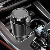 car electric coffee milk warmer and cooler beverage mug 2 in 1 smart cooling heating car cup with temperature display for car