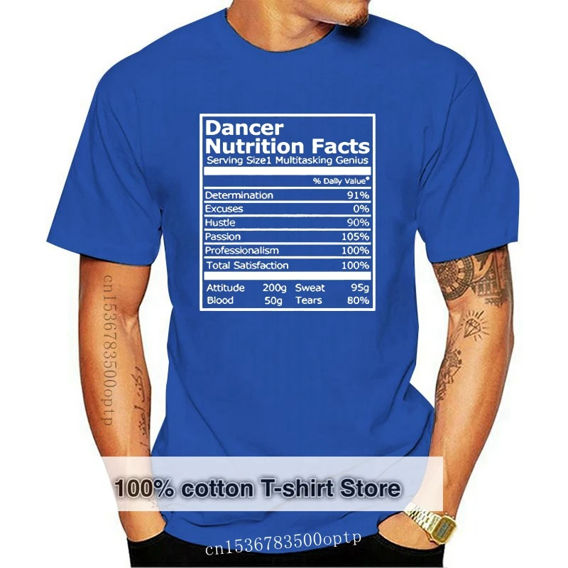 

Dancer Nutrition Facts Funny T-Shirt for Dancers Brand Clothing Harajuku T Shirt Women Fashion Cotton Slim Top Tees