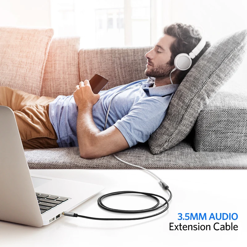 

3.5 mm Jack Extension Cable for Computer Tablets PC OTG AUX 3.5 Adapter Headphone Extender Wire Audio Line Plug 3.5 Kable Cord