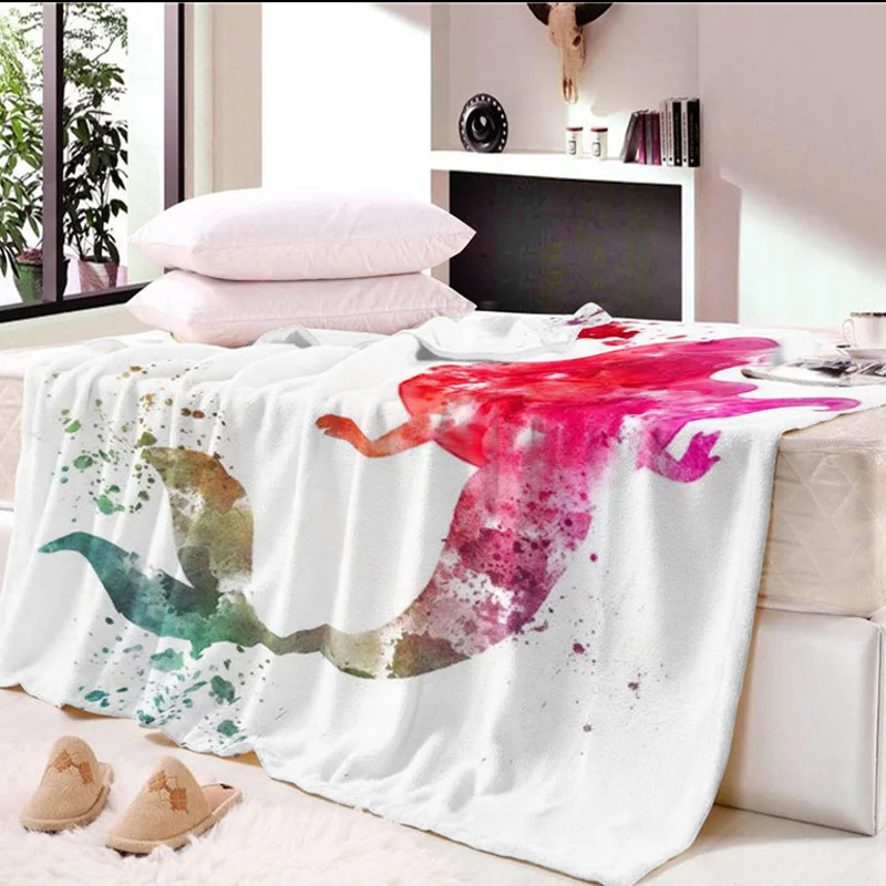 Одеяло из полиэстера и фланели OIMG плотное современное портативное трикотажное