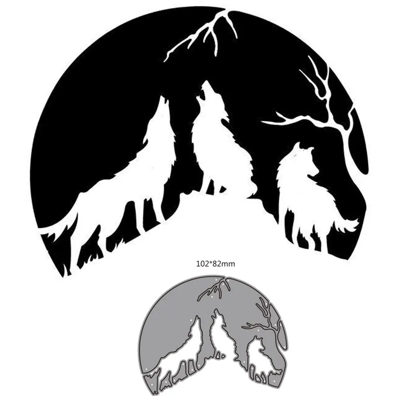 Металлические штампы для вырезания форма животных Волк украшение скрапбукинга