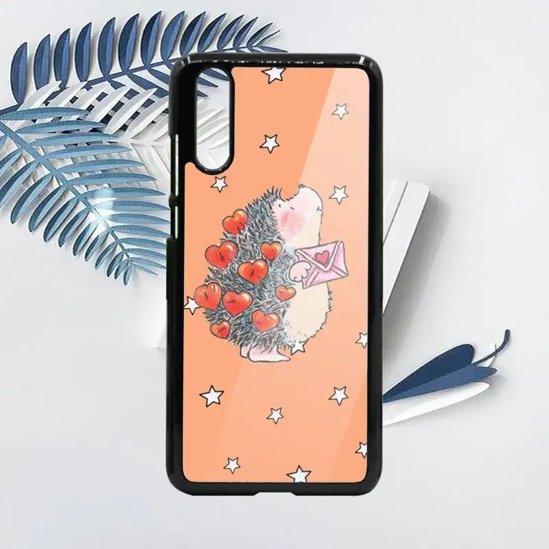 

caut cartoon Kawaii Hedgehog Heart Phone Case PC For Samsung galaxy S note 8 9 20 10 e lite2019 plus pro ultra