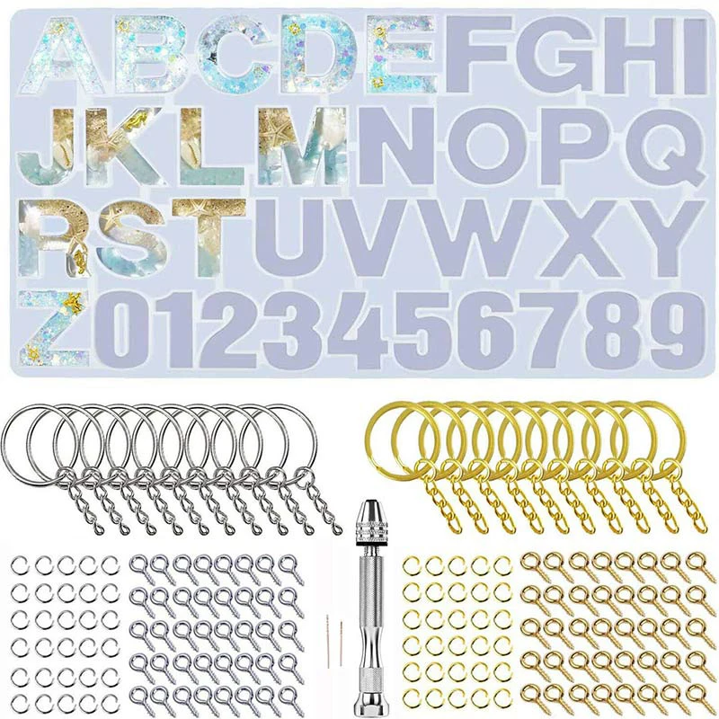 

Digital Letter Resin Mold Silicone Jewelry Casting Mold DIY Letter Crafts Crystal Pendant Decorative Ornaments Making Mold