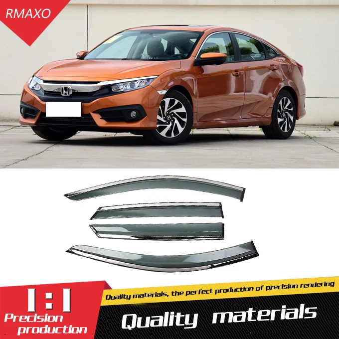 

For Honda Civic 2016-2019 Plastic Window Visor Vent Shades Sun Rain Deflector Guard For Honda Civic Auto Accessories 4PCS/SET