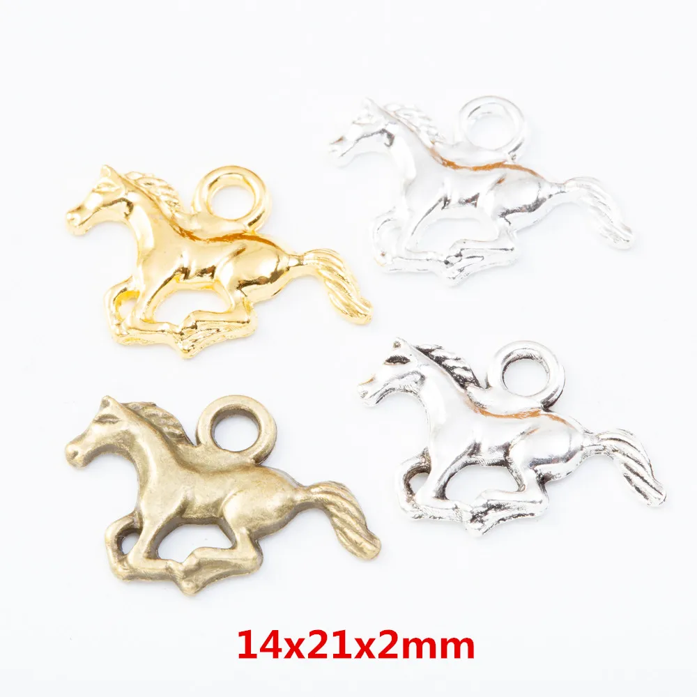 200 штук ретро лошадь кулон цинковая Подвеска из сплава для творчества