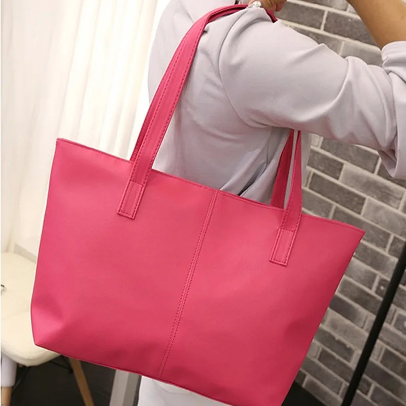 Женская сумка из искусственной кожи однотонная вместительная на плечо 2019 | Багаж