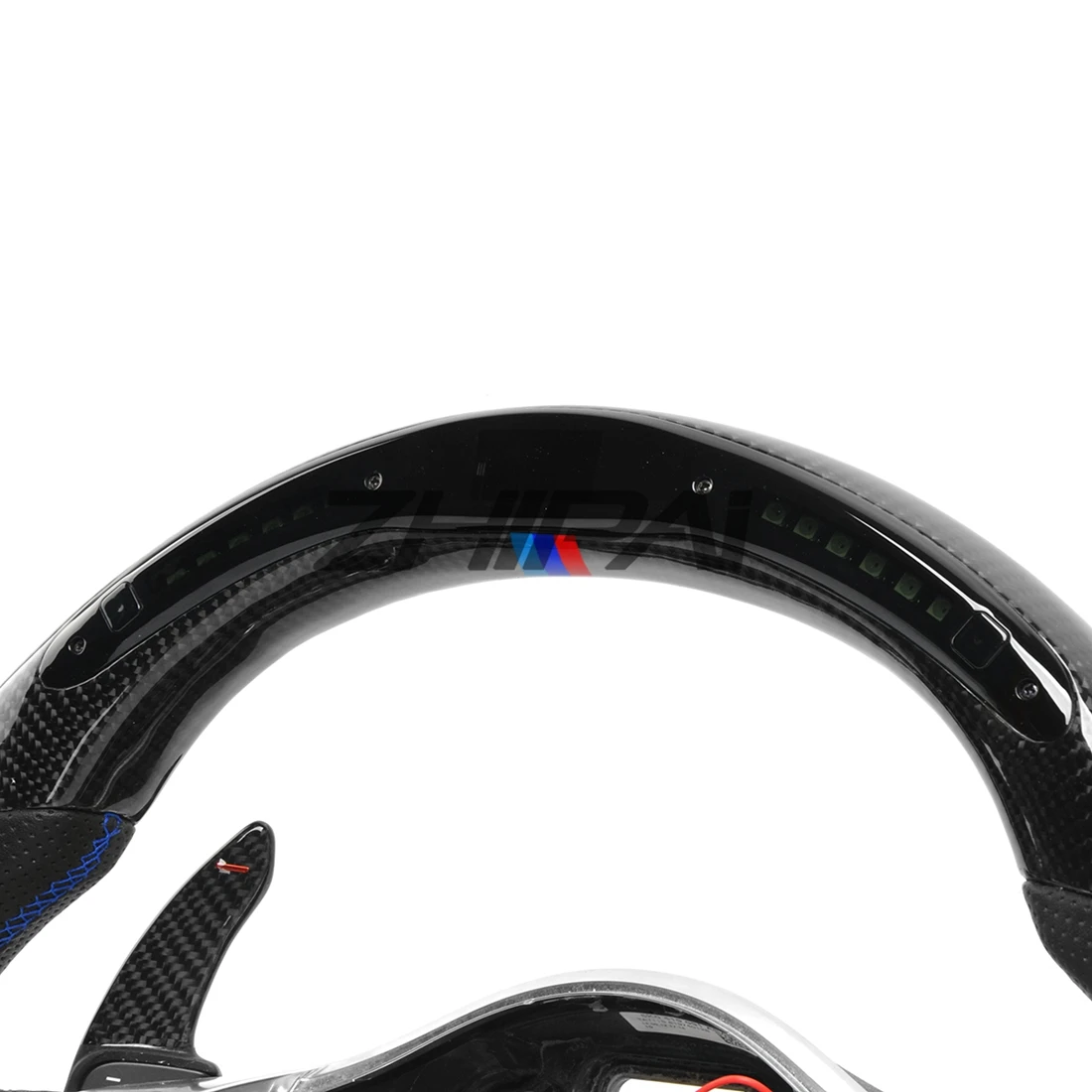 

Carbon Fiber Steering Wheel For MK6 GTI R For Volkswagen Golf MK6 For Perforated Leather Steering Wheel Assembly With LED