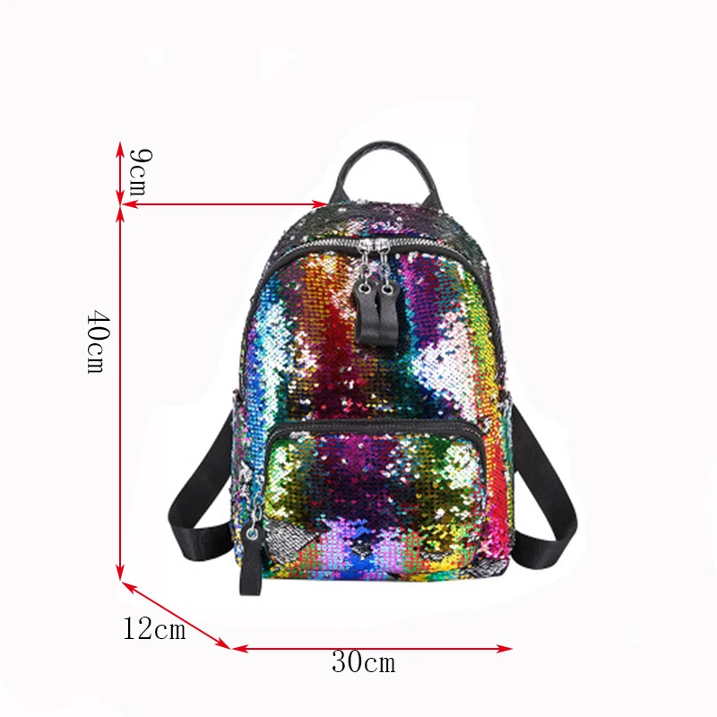 JZYZQBX Women's Backpack 2020 Sequin Laser Bead  High Capacity Fashion Women's Multicolor School Bag Casual Wild Travel backpack