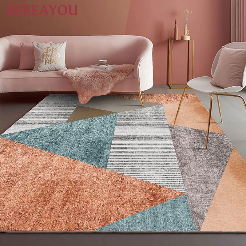 Большие коврики и ковры геометрический Пол карпер для гостиной девушки розовый