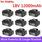 100% Оригинальный аккумулятор Makita 18 в 12000 мА ч, перезаряжаемый аккумулятор для электроинструментов с литий-ионным светодиодным индикатором LXT BL1860B BL1860 BL1850