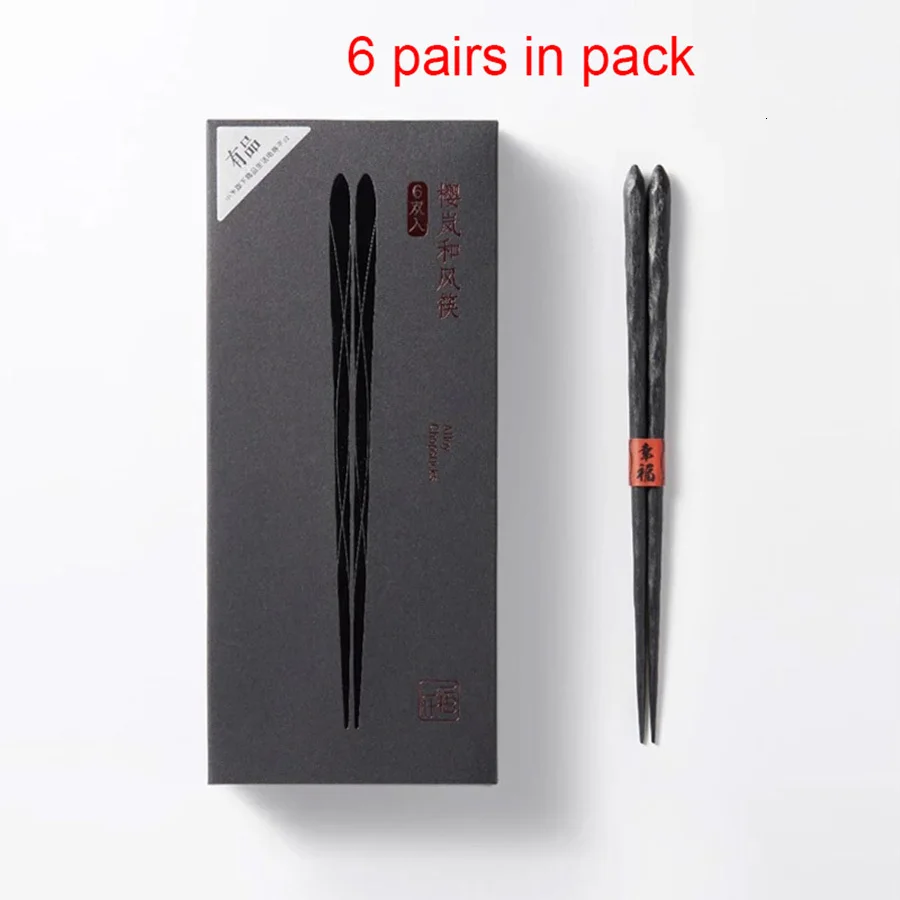 Xiaomi Yiwuyishen палочки для еды 6 пар в упаковке из стекловолокна высокотемпературные китайские палочки для еды Детские Обучающие палочки для еды