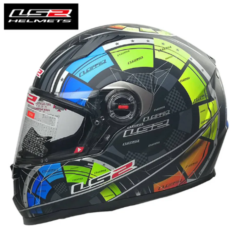 Multicolored LS2 FF358 полное лицо мото rcycle шлем гоночный мужчина женщина КАСКО мото Емкость ls2 в Бразилию шлем мото одобренный ECE - Цвет: Multicolored