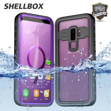 SHELLBOX IP68 Waterproof Shockproof Case for Samsung S10 S9 S21 Plus Swimming Diving Case for Samsung Note 10 Plus Note 9 Cover