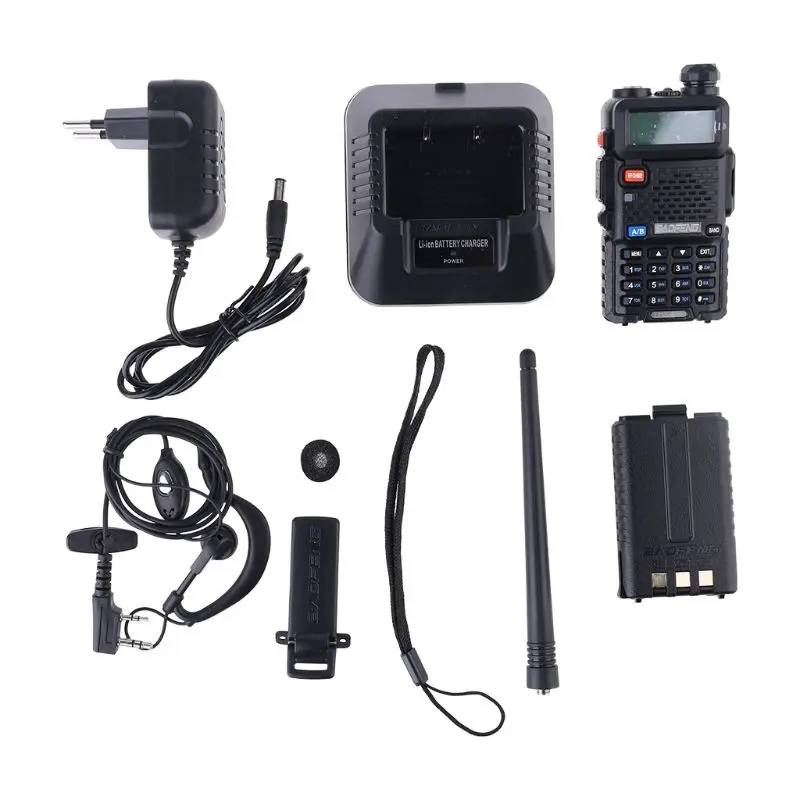 Black Уличная UV-5R портативная рация профессиональная CB радиостанция Baofeng UV5R трансивер 5 Вт VHF UHF портативная UV 5R охотничья радиостанция - Цвет: Black