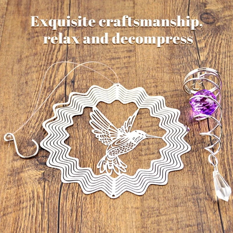 

Hummingbird Pendant Wind Chime with Rotating Swing Tail Garden Decoration Wind Chimes for Outside Elegant Chimes Outdoor