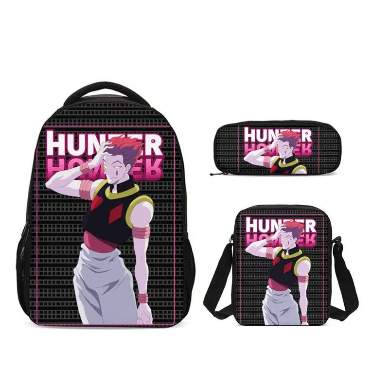 Мужской рюкзак с аниме принтом Hunter X повседневный школьный для девочек и