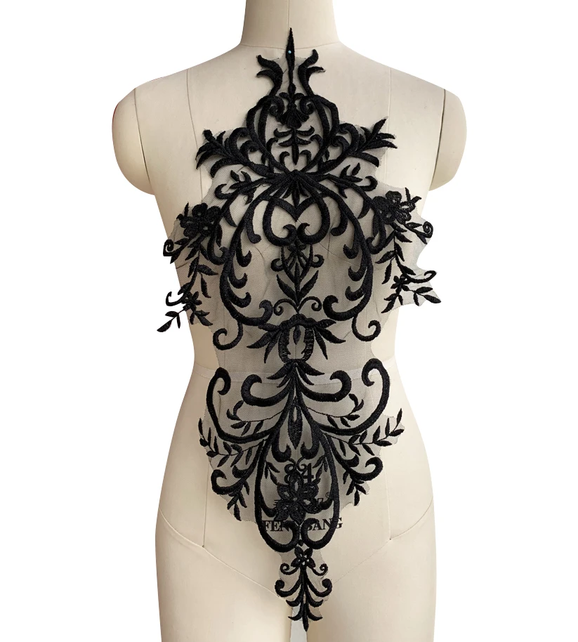 4Colors Flower Embroidery Lace Fabric Applique Trim For Evening/Wedding Dress Clothes Collar Sew On Patches Accessories | Дом и сад