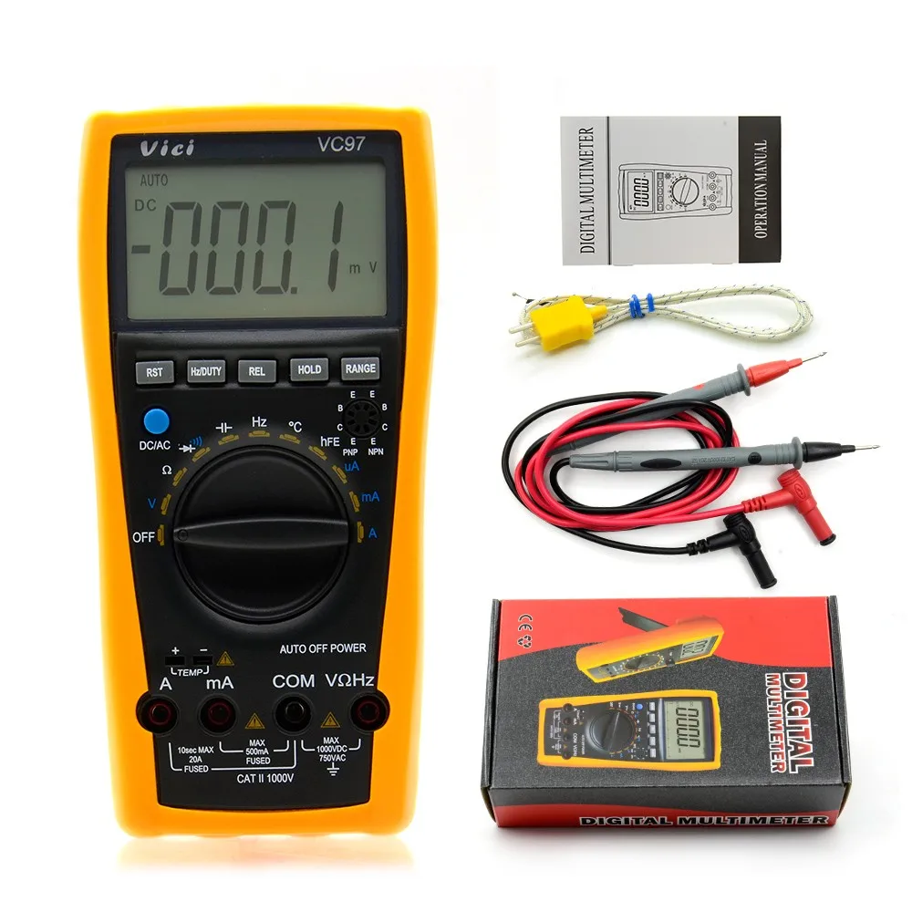 AideTek VC97 + 3999 B ЖК-дисплей Авто Диапазон мультиметр постоянной ёмкости