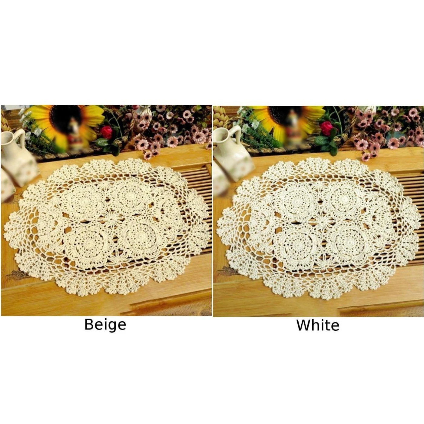 Овальные винтажные Цветочные салфетки вышитые кружева обеденный стол место мат