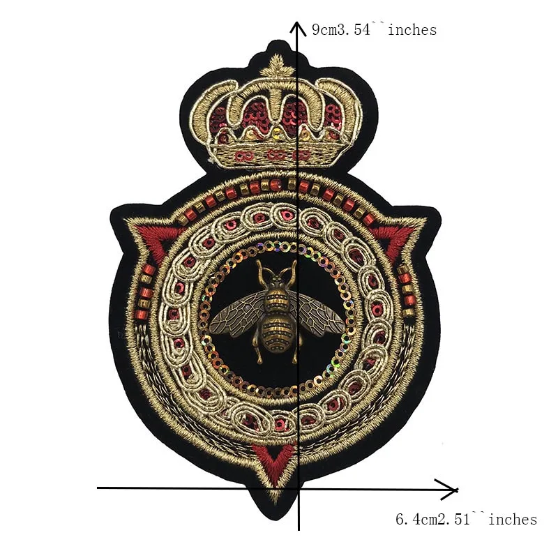 Металлические вышитые бисером нашивки ручной работы в виде короны