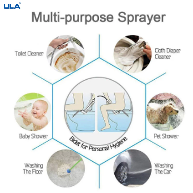 Портативный смеситель для биде из нержавеющей стали черный кран унитаза и ванной