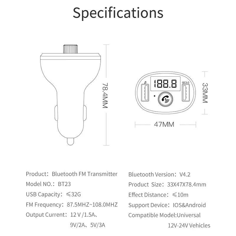 Автомобильный передатчик Bluetooth MP3 музыкальный плеер радио FM пусковое устройство