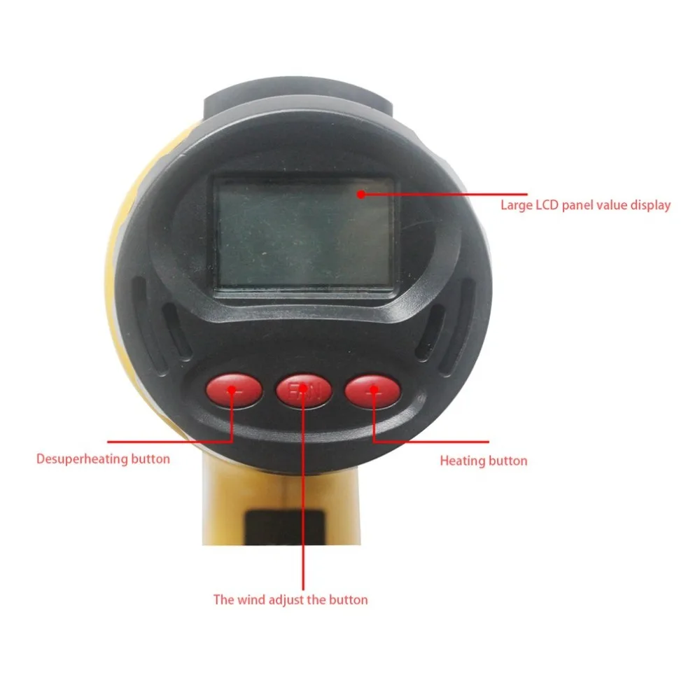 2000W Hot Air Heat Tool 100-650 Degree Temperature Adjustable Hand Held Paint Stripper Hot Air Tool Air Blower