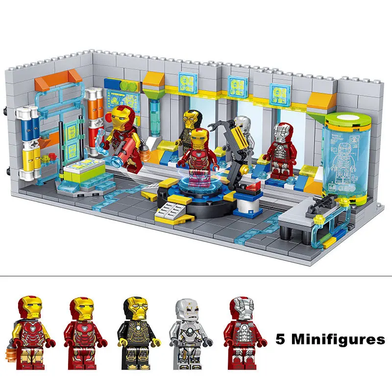 551 шт Мститель Железный человек машина Броня лаборатория Супер Герои