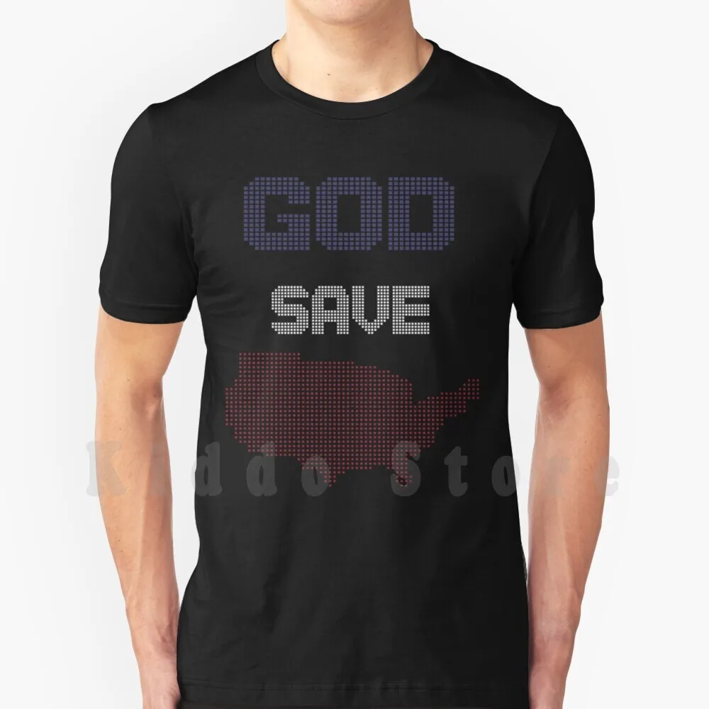 

God Save America-с картой США, футболка, сделай сам, большой размер, 100% хлопок, Бог, спасение Америки, Бог, спасение Америки, спасение Америки