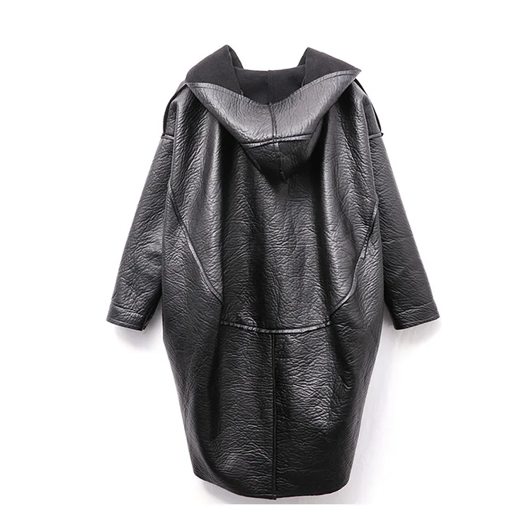 Max LuLu корейская мода женская зимняя уличная одежда женская куртка из искусственной кожи с капюшоном Длинная ветровка Женская Шуба размера плюс