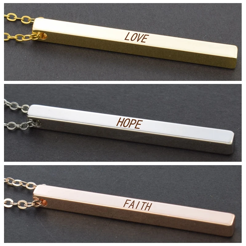 Модное ожерелье с подвеской Надеюсь любовь Вера Противостояние гравированное